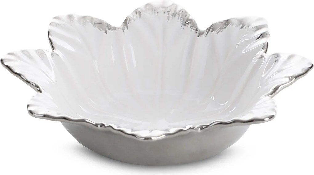 DEKORAČNÁ KERAMICKÁ MISKA NIRA (01) 28X13X8 CM BIELA