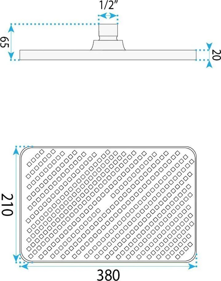 Rea Rea, obdĺžniková dažďová sprcha 380x210 mm, JS-032, čierna matná, REA-P0393