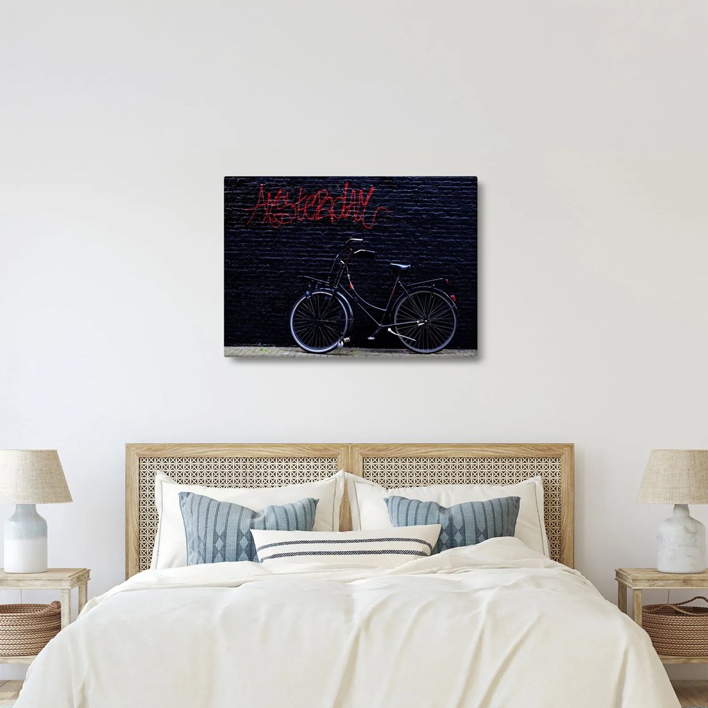 Obraz bicykla v Amsterdame (70x50 cm)
