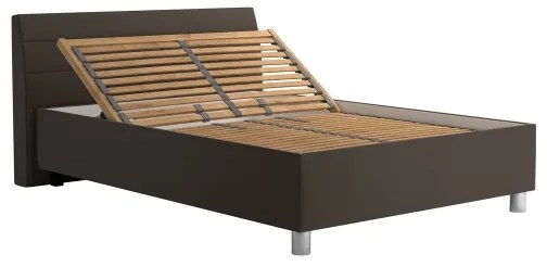 Čalúnená posteľ s úložným priestorom a matracom DALMA 140x200 cm šedá/hnedá