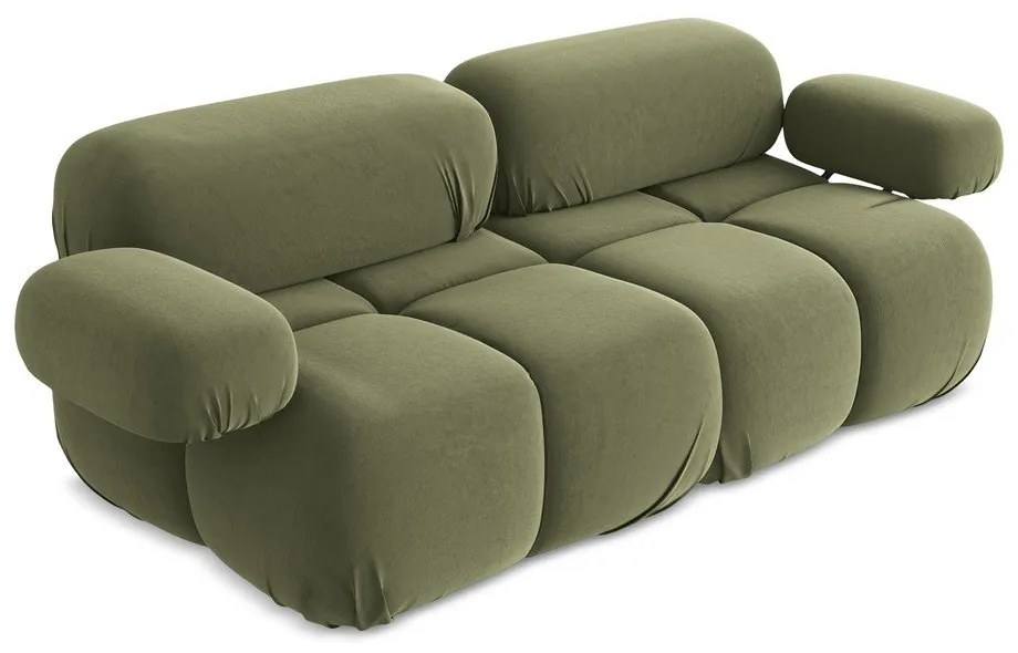 Svetlozelená zamatová pohovka 190 cm Lokua – Makamii