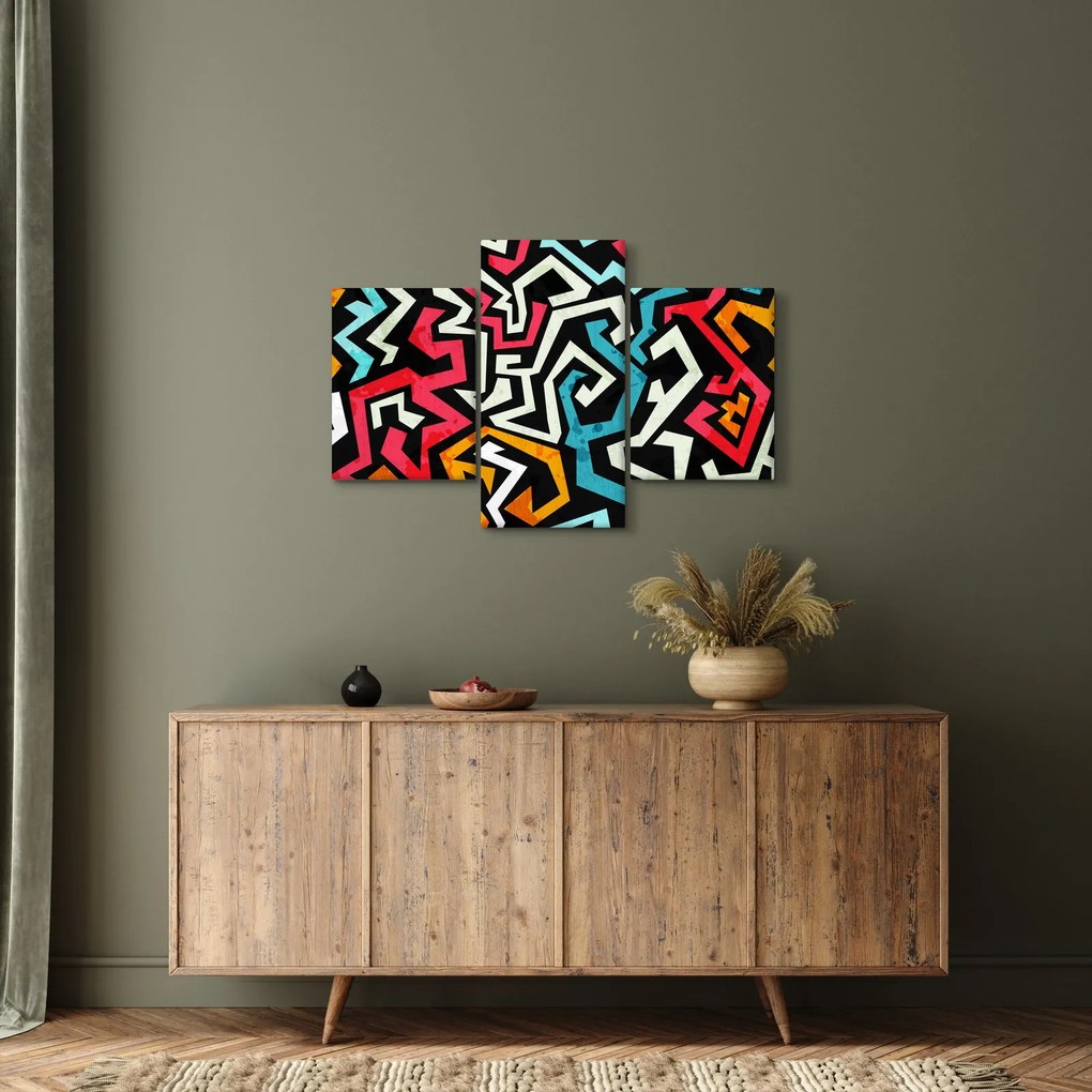 Obraz grafické abstrakcie (90x60 cm)