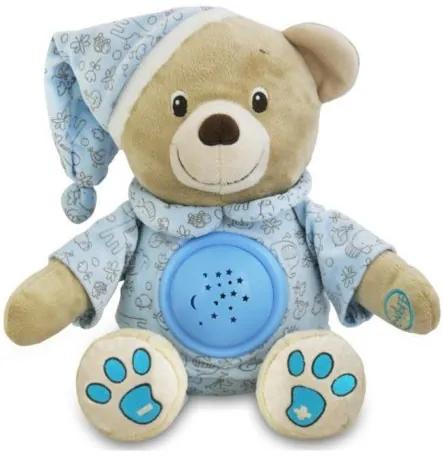 BABY MIX Plyšový zaspávačik medvedík s projektorom Baby Mix modrý