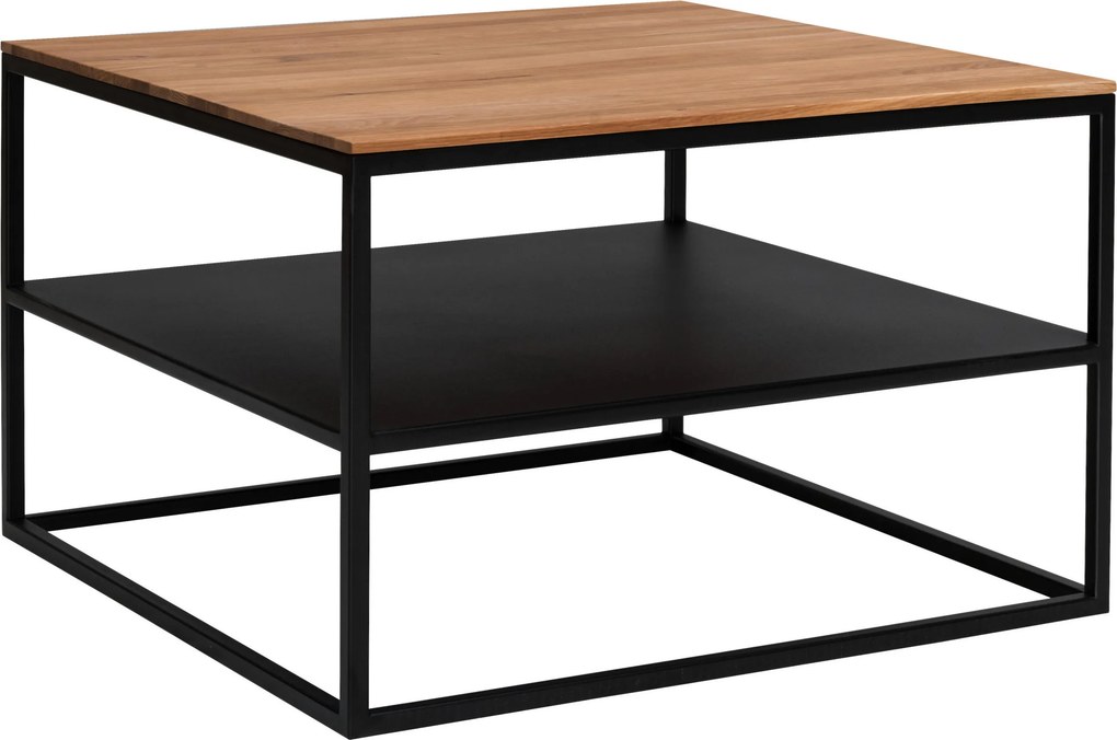 XXXLutz KONFERENČNÝ STOLÍK, čierna, farba duba, drevo, kov, 65/65/41,5 cm Johann Jakob - Stolíky do obývačky - 000385003802