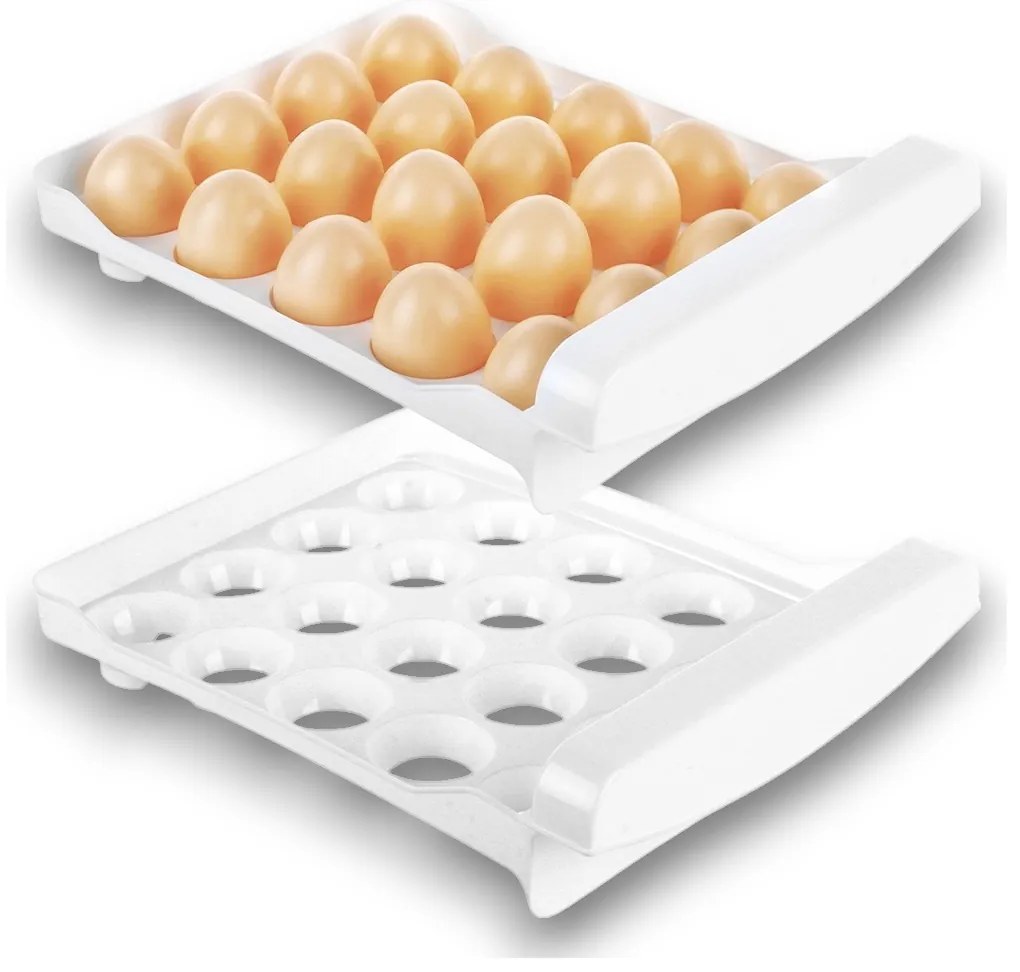 VILDE Box na vajíčka, organizér na vajcia do chladničky, 2 poschodia, na 40 vajec