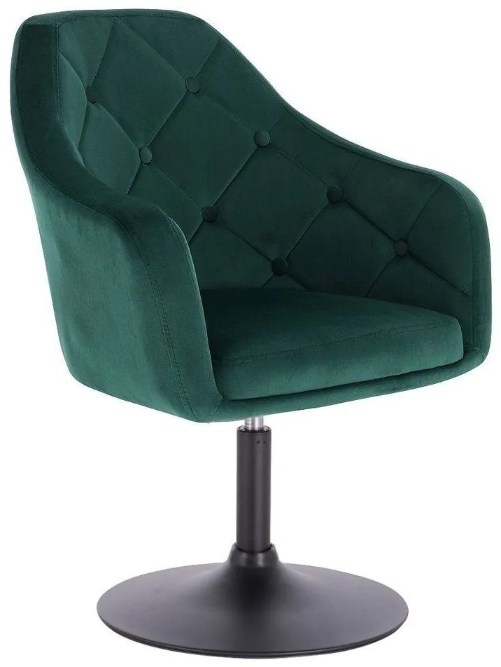 LuxuryForm DESIGN Kreslo ANDORA VELUR na čiernom tanieri - zelené