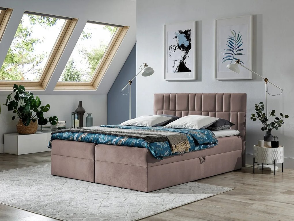 Kontinentálna posteľ Borneo 3, Rozmer postele: 180x200, Dostupné poťahy: Kronos 02