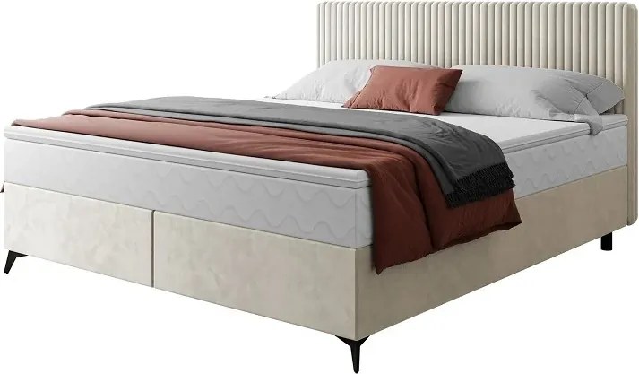 Dizajnová čalúnená posteľ NOEMI, cappuccino (tilia17/manila21)