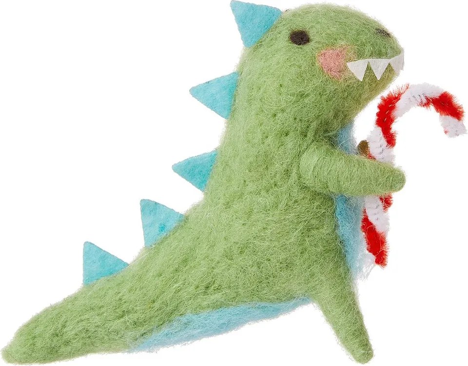 HANG ON Plstená ozdoba dinosaurus s cukrovou tyčinkou