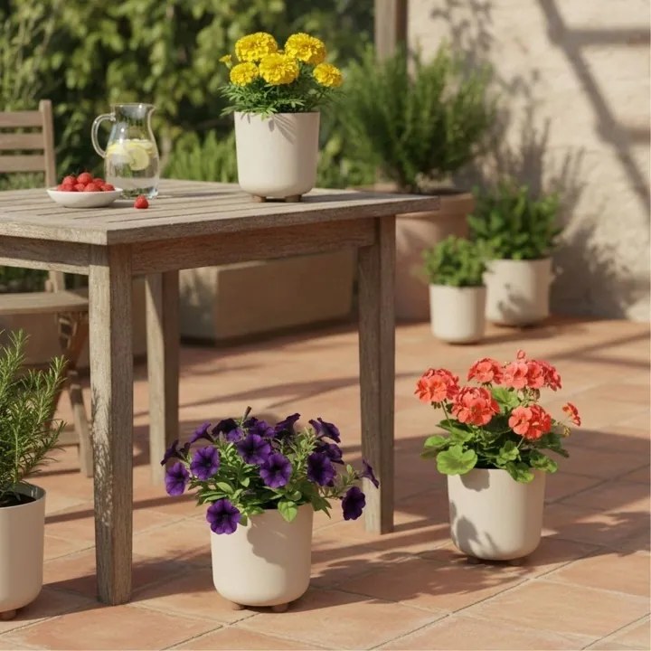 Plastový květináč na nožičkách Terra 21x19,3 cm - výber z 6 prevedení