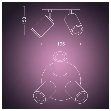 Philips - LED RGBW Stmievateľné bodové svietidlo Hue FUGATO 3xGU10/4,2W/230V čierna