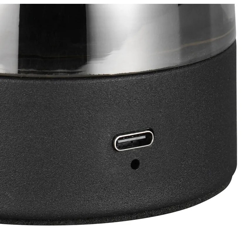 Sivá LED stolová lampa so skleneným tienidlom (výška 18 cm) Dooley – Reality