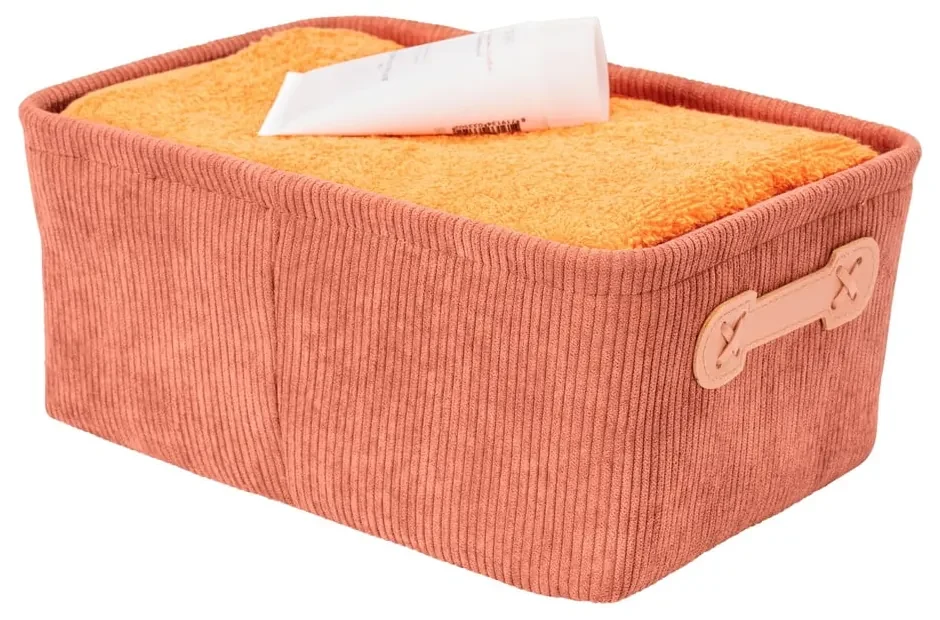 Ružový úložný box Wenko Anela, 28 x 12 cm
