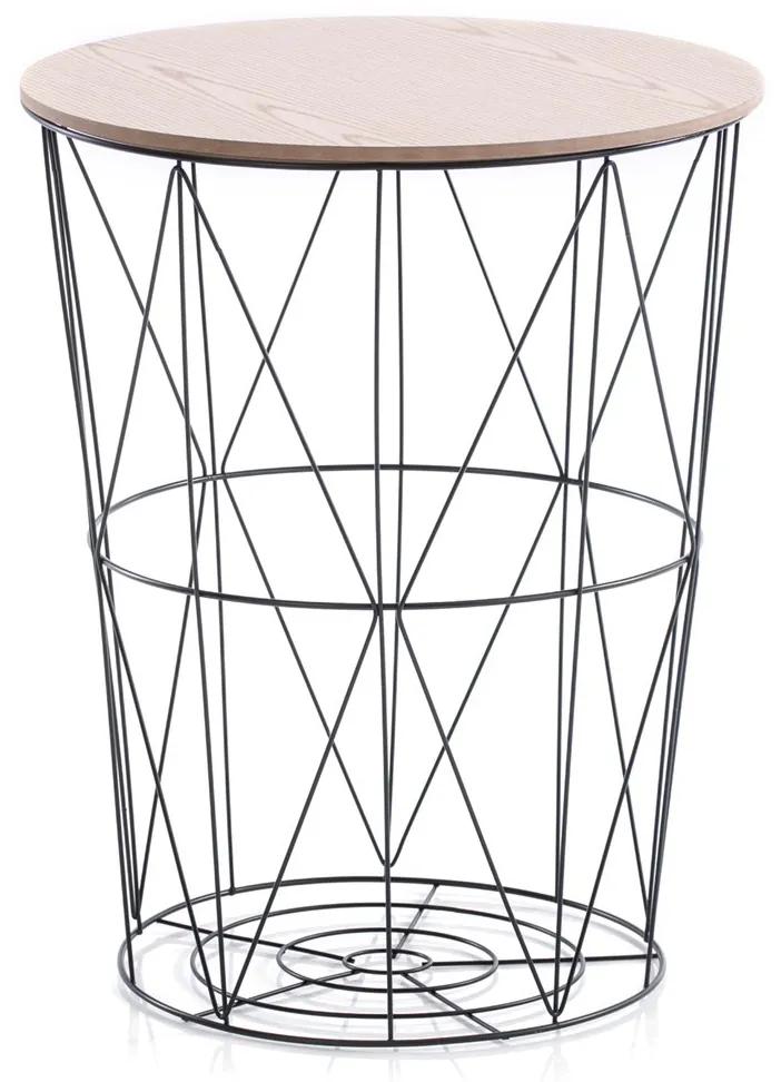 HOMEDE Odkladací stolík Carmina I prírodný/čierny, velikost 40x50