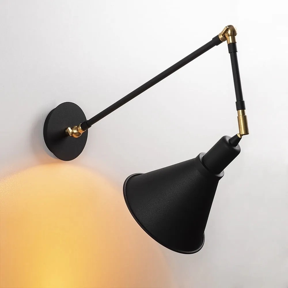 Čierne nástenné svietidlo Berceste – Opviq lights