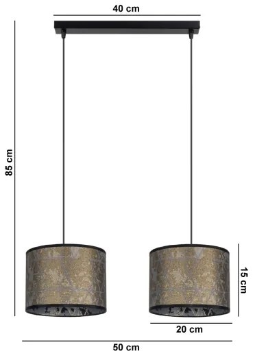 Luster na lanku REZO 2xE27/60W/230V zlatá
