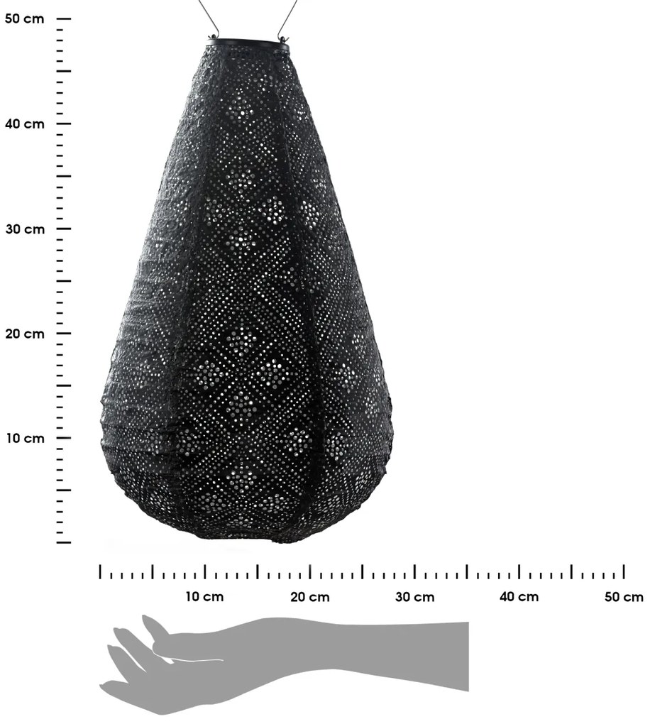 SOLÁRNY LAMPÁŠ DROP 48X28 CM TMAVOSIVÁ