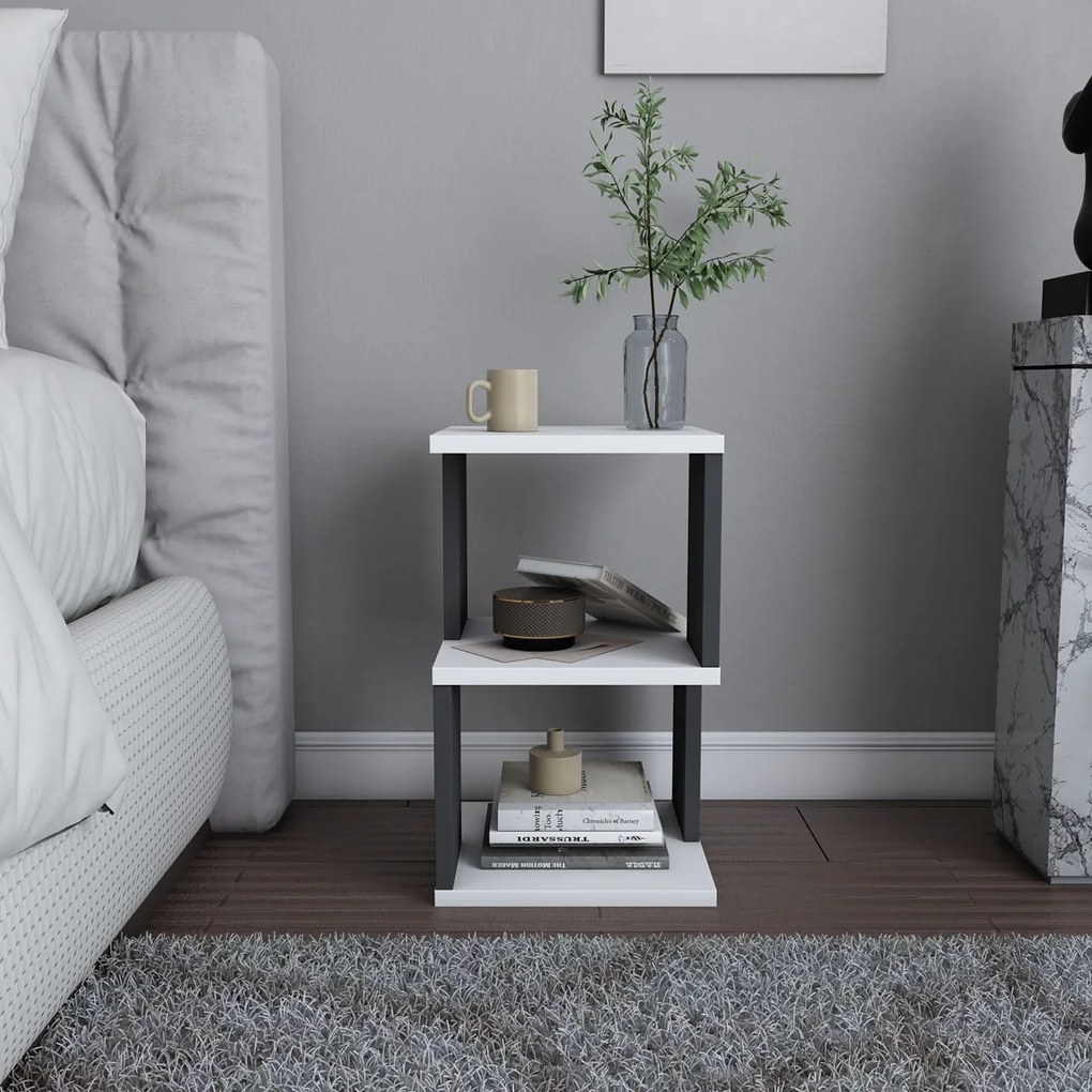 Nočný stolík Carter White Anthracite