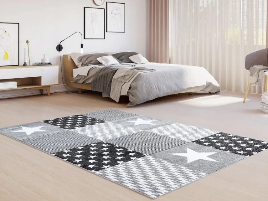 TA Detský koberec Lux šedý so vzorom Rozmer: 80x150