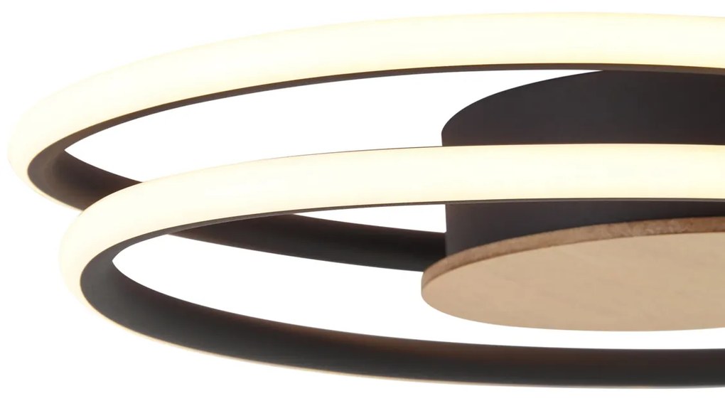 Dizajnové stropné svietidlo drevené vrátane LED s 3-stupňovým stmievaním - Rowan