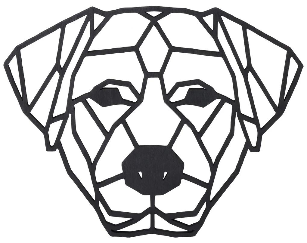 ČistéDrevo Drevený geometrický obraz - Labradorský retriever 30 cm Farba: Černá