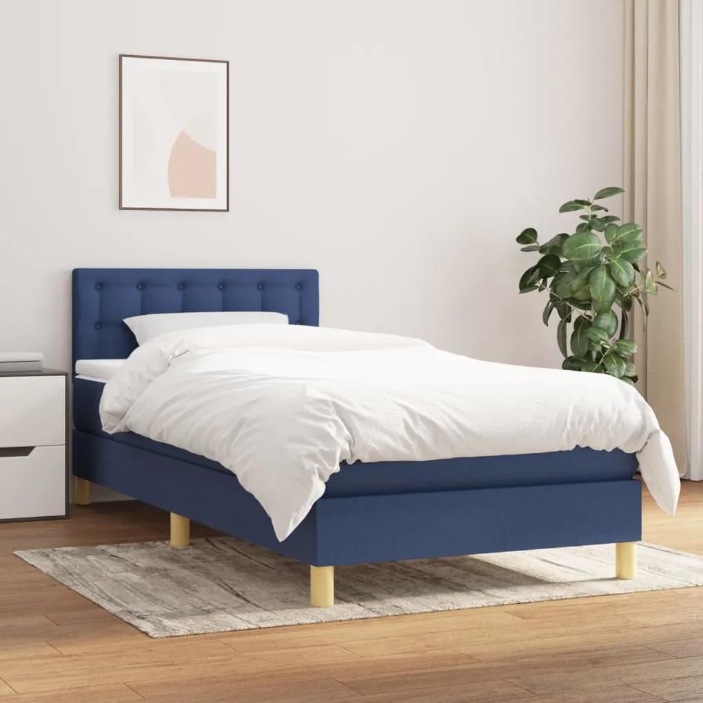 Boxspring posteľ s matracom modrá 100x200 cm látka 3140919