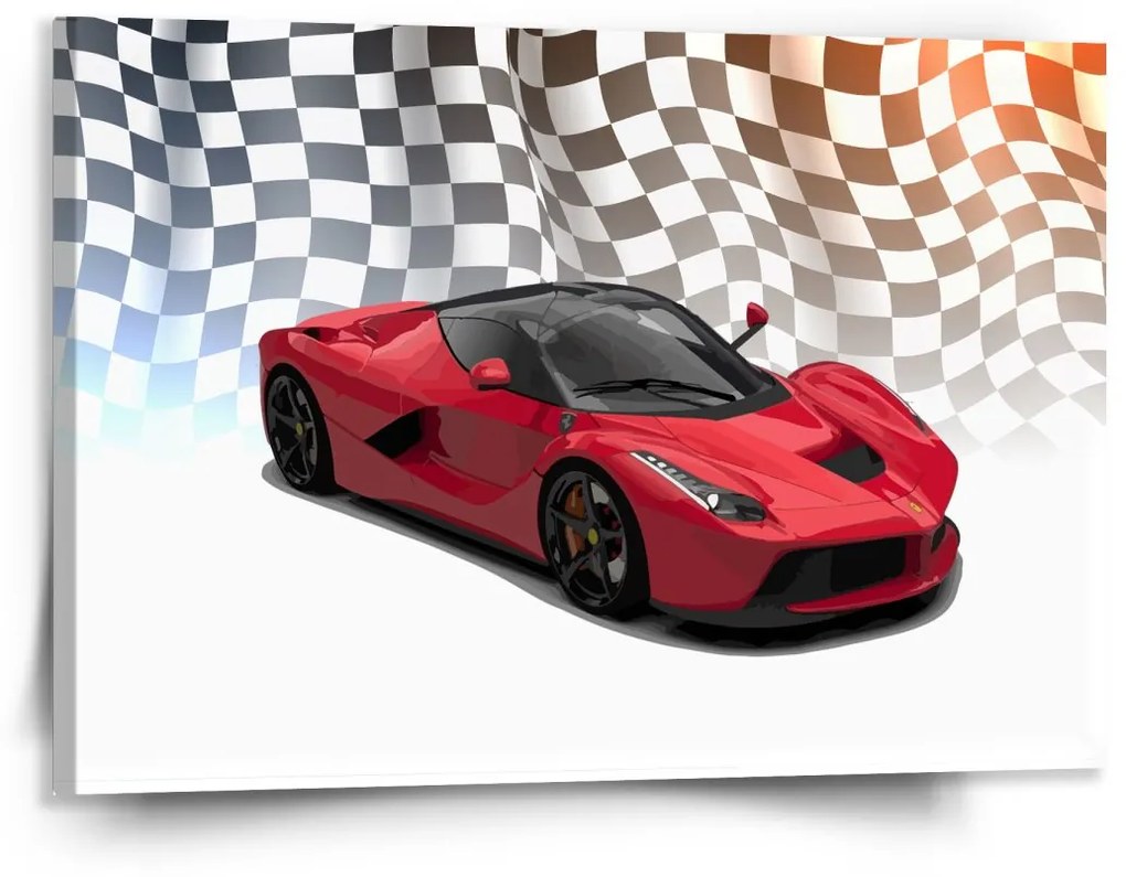 Sablio Obraz Ferrari Závodná vlajka - 150x110 cm
