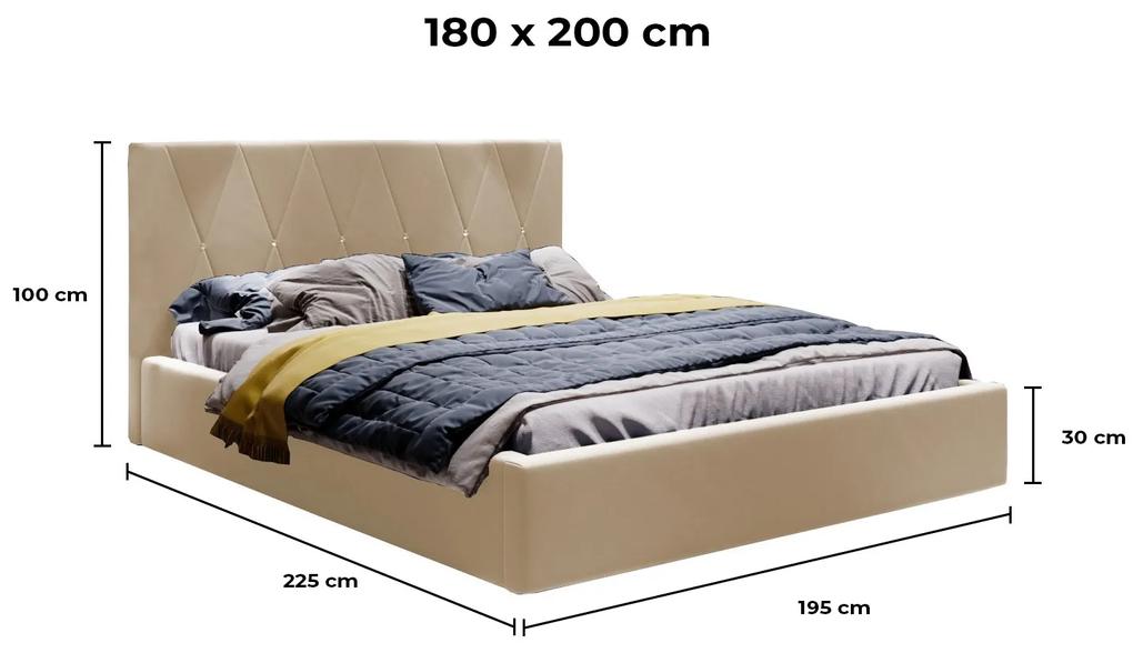 PROXIMA.store - Moderná čalúnená posteľ CHIARA ROZMER: 140 x 200 cm, TYP ROŠTU: KOVOVÝ ROŠT