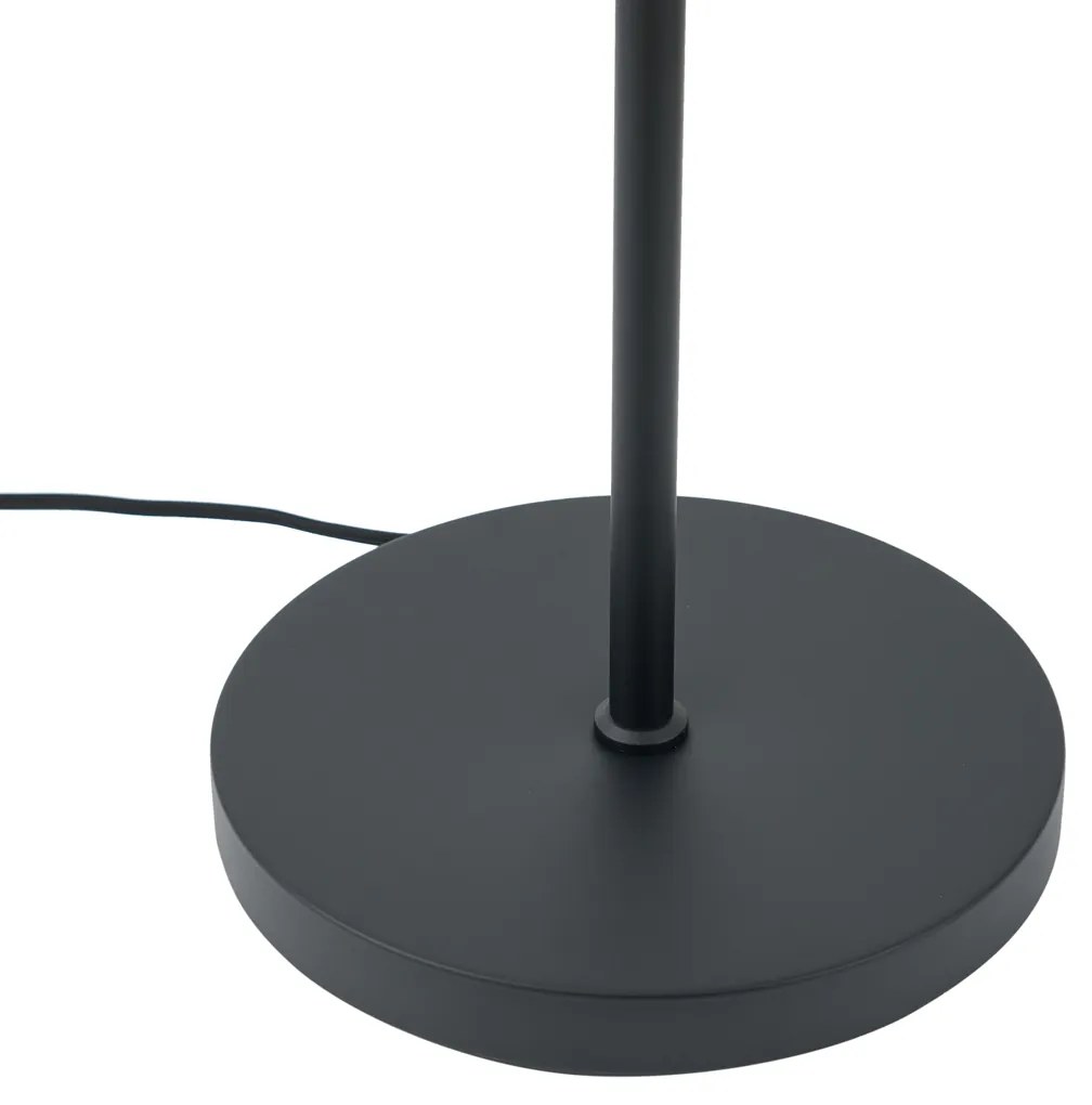 Dizajnová stojaca lampa čierna s dymovým sklom 2-svetlá - Brianna