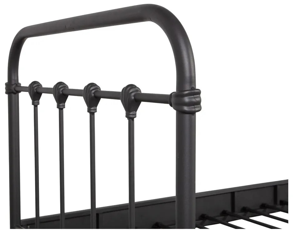 Čierna jednolôžková posteľ s roštom 90x200 cm Moos – WOOOD