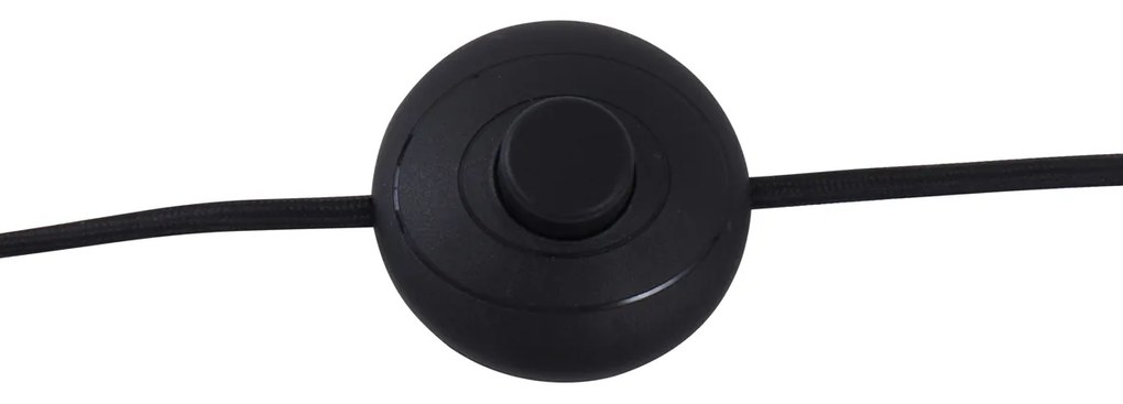 Retro stojacia lampa čierna s bronzovým sklom - Bizle