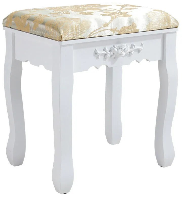 Toaletný stolík s taburetkou- Rome, biely