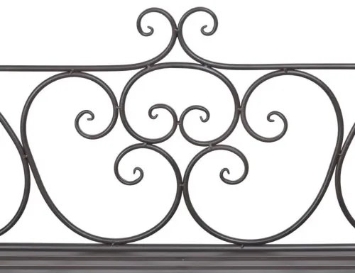 vidaXL Záhradná lavička 132 cm, oceľ, starožitná, hnedá-