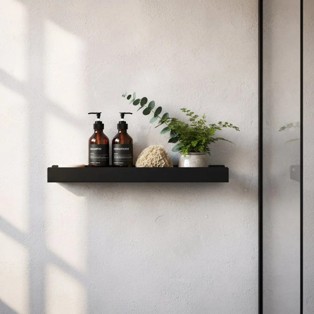 Rea Rea, kúpeľňová polica 60cm, SF04, čierna matná, REA-06004