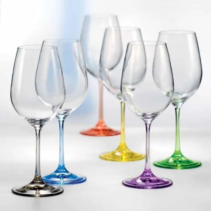 BOHEMIA RAINBOW POHÁR NA VÍNO 550 ML SADA 6 KS