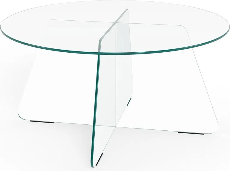 Sklenený okrúhly konferenčný stolík ø 80 cm Samos – Actona