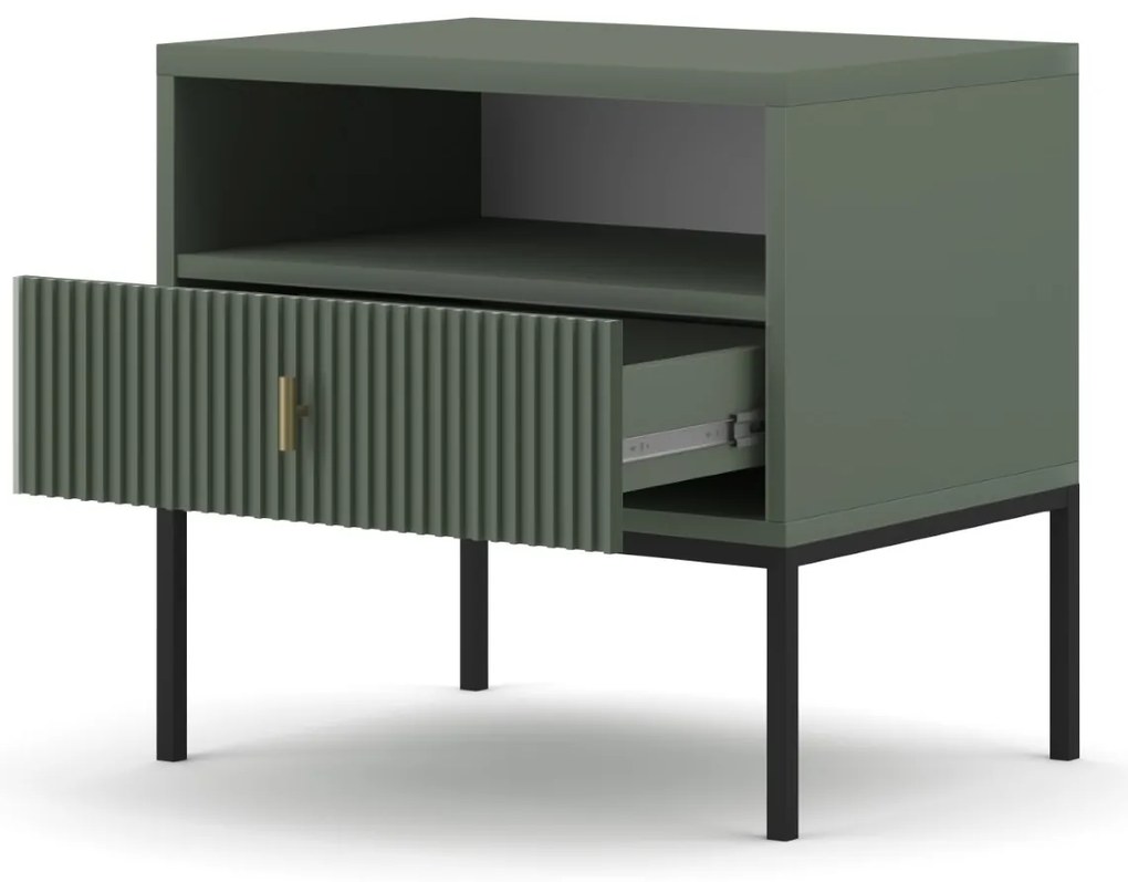 Noční stolek Maggiore 53,9 cm zelený/černý/zlatý