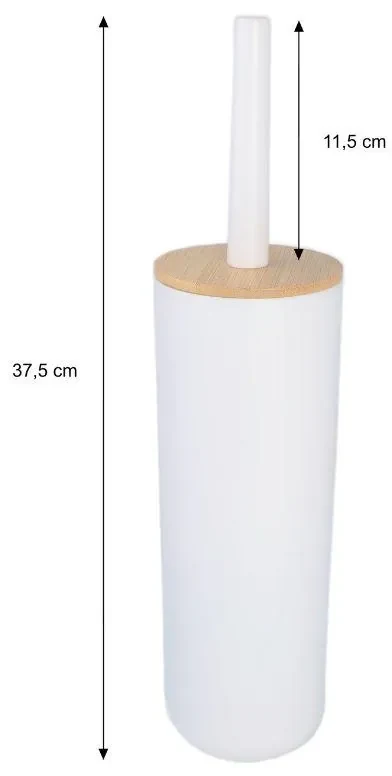 Erga Madera, toaletná WC kefa na postavenie, biela-hnedá, ERG-YKA-P.MADERA-WHT
