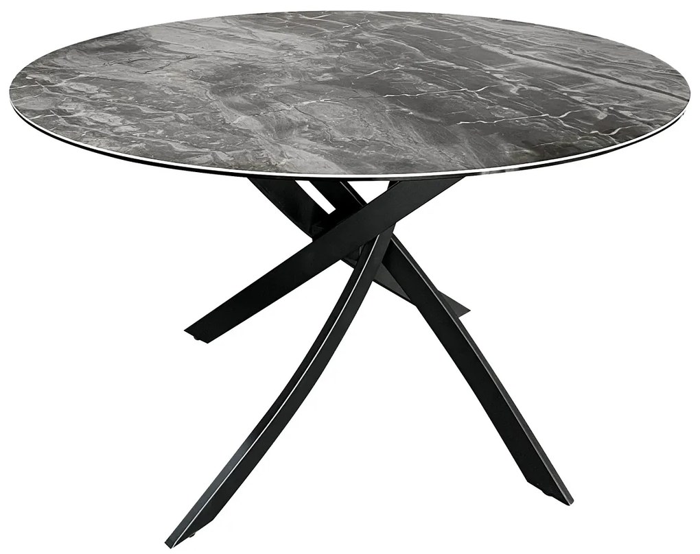 Okrúhly jedálenský keramický stôl Halia 120 cm taupe - Otvorené balenie