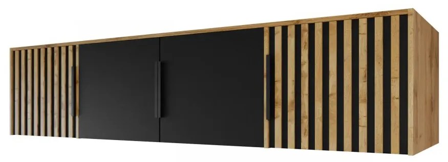 Nadstavba na skriňu Lenona Lux D4 (dub wotan + čierna) . Akcia -6%. Vlastná spoľahlivá doprava až k Vám domov. 1104484