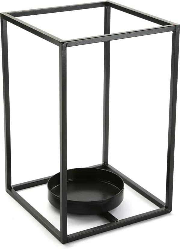 Čierny svietnik VERSA Cube, výška 29,5 cm