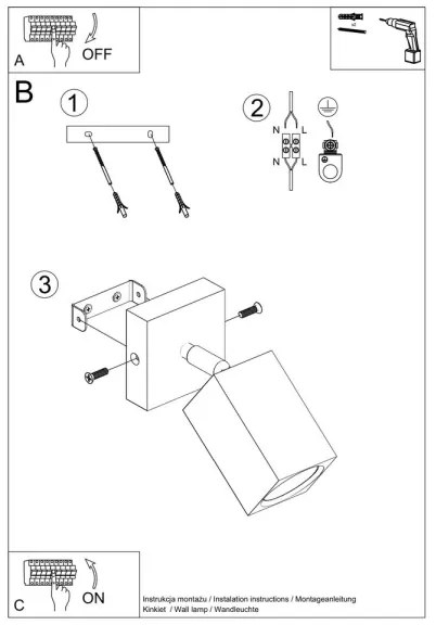Sollux SL.1035 - Nástenné bodové svietidlo KEKE 1xGU10/40W/230V dub