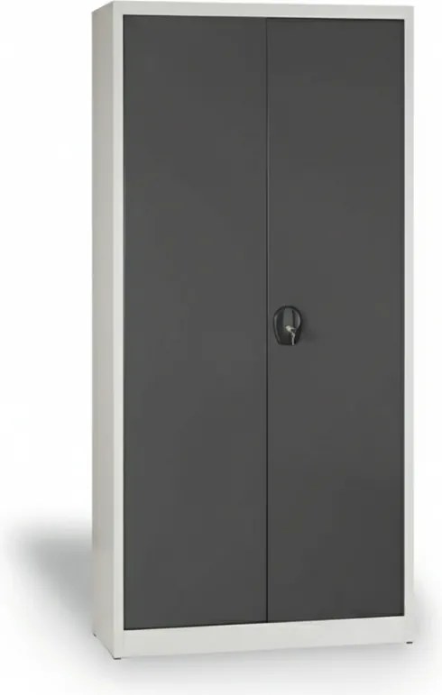 Dielenská policová skriňa na náradie KOVONA JUMBO, 4 police, zváraná, 950 x 800 x 1950 mm, sivá / grafit