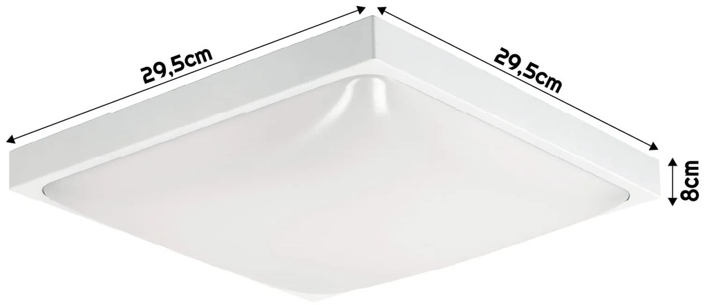 ECOLIGHT LED stropné svietidlo 2xE27 štvorcové biele