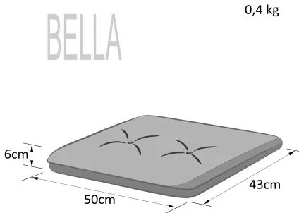 Podsedák na záhradnú stoličku BELLA popol ekolen