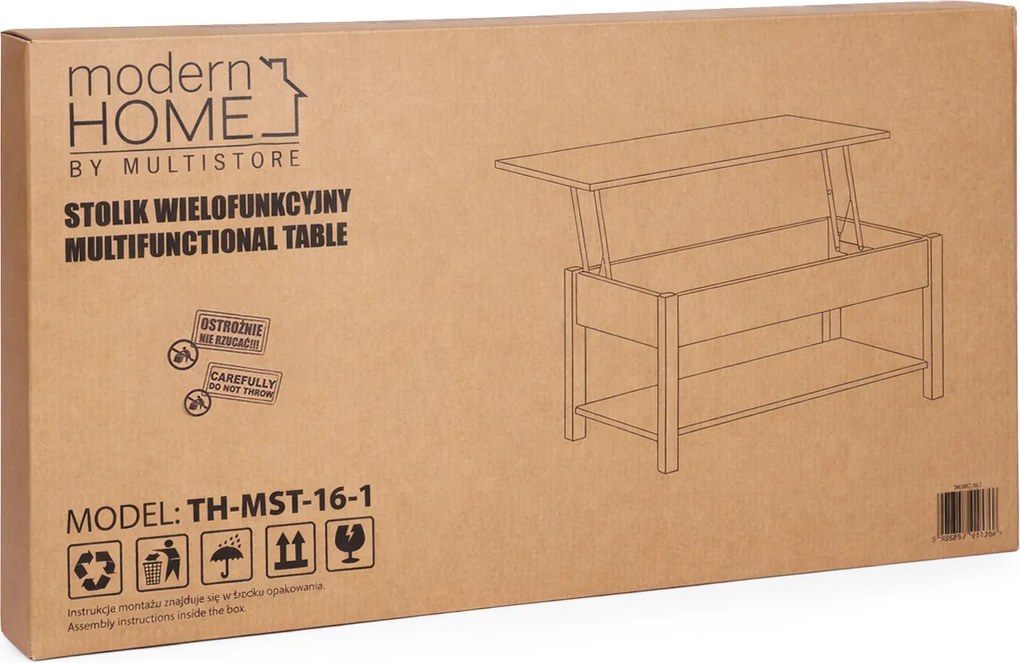 ModernHome Konferenčný stolík so zdvíhacou doskou 90 cm - ModernHome