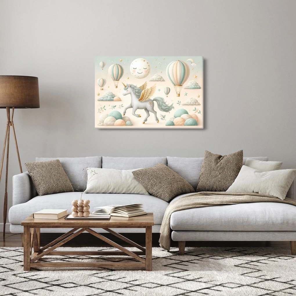Obraz - Šťastný jednorožec (90x60 cm)