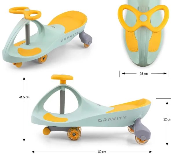 Gravitačné vozidlo GRAVITY Lime Yellow