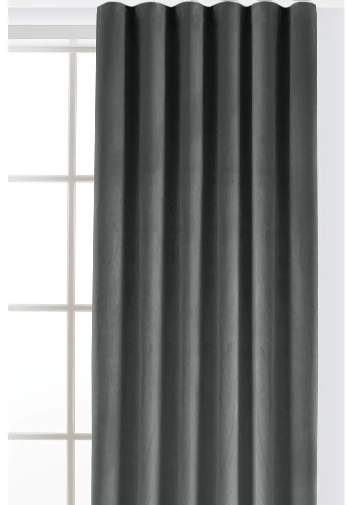 Tmavosivý zamatový dimout záves 140x300 cm Velto – Filumi