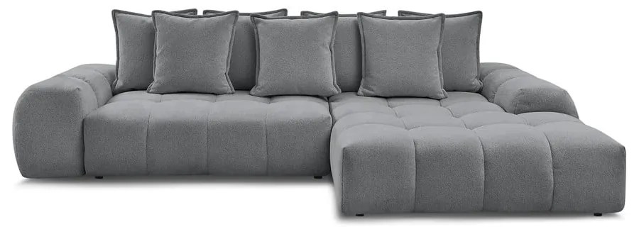 Tmavosivá ženilková rozkladacia/s úložným priestorom rohová pohovka (pravý roh/s leňoškou) Everest – Bobochic Paris